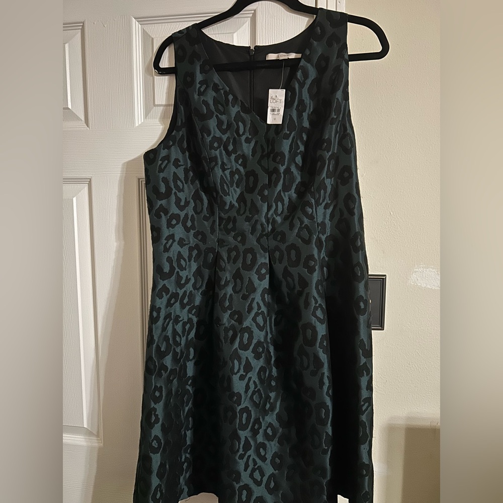 The Limited Dark Green and Black Animal Print Midi Dress